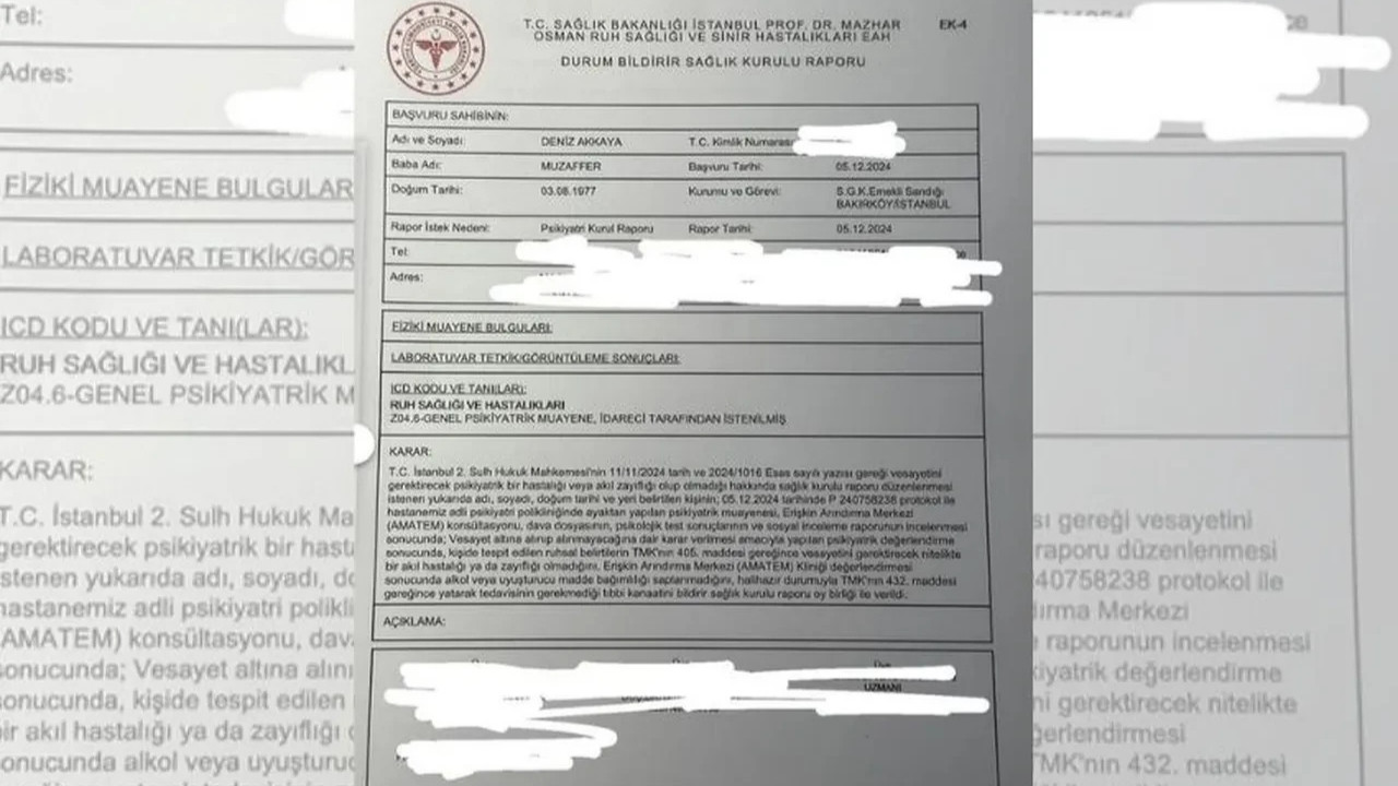 Deniz Akkaya, Ruh Sağlığı Raporunu Paylaştı! Eski Eşi Bipolar Demişti (3)